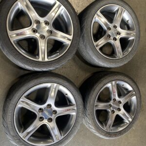 JDM TOYOTA ALTEZZA /LEXUS IS 300 OEM WHEELS 5X114.3 17X7JJ OFFSET 50 1998-2005 , WITH USED TIRES